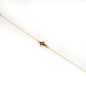 Bracelet in yellow gold K14 (585) with zircon stone and enamel.