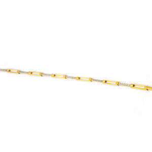 Bracelet in yellow gold K14 (585) with zircons stones.