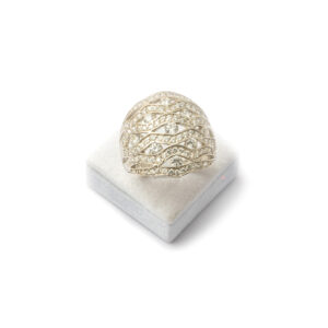 Ring in white gold K14 (585) with zircons stones